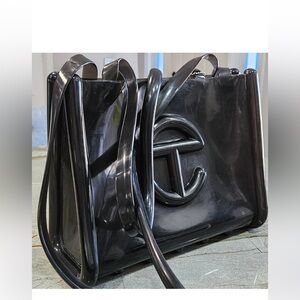 Telfar Glossy Medium Black Tote Bag
